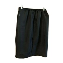 Size 10 Polyester Skirt Black Knee Length Slit Unbranded - £10.20 GBP