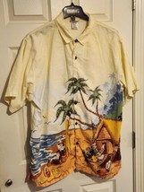 Walt Disney World Rare Men Hawaiian Shirt Mickey Goofy Pluto Donald Duck... - £45.44 GBP