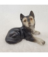 German Shepherd Puppy Dog Figure Ceramic Figure Laying Down Vintage