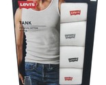 Levi’s Mens Premium Cotton Tank Top Size Large 4 Pack White NEW 6HMTK401 - £19.91 GBP