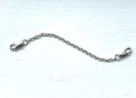 2MM SOLID 18K WHITE GOLD Extender /Safety Chain Necklace Bracelet lobste... - $89.09
