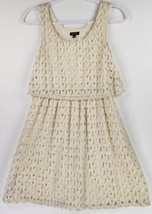 Lily Rose Dress Womens XS Cream High Waist Crochet Lined Sleeveless Mini - £20.23 GBP