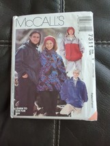 Pullover Jacket top Sewing Pattern McCALLS 7311 S M L UnCut Mens Womens Vintage - £7.64 GBP