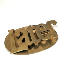 VTG LATER Brass Letters Metal Desk Top Paper Clip Paperweight Office Decor  - £18.23 GBP