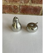 Vintage Kirk Stieff Pewter Salt &amp; Pepper Shaker Set Apple Pear Fruit - $18.85 CAD