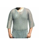Medieval Aluminum Butted Chainmail Shirt Haubergeon Medieval Armor rollp... - £56.21 GBP