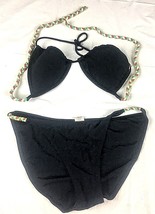 Jamaican Colors Bikini Swimsuit Size M Black Jamaican Flag Padded No Und... - £16.31 GBP