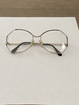 VTG New St Moritz Silver &amp; Grey Sabrina Diva RX Eyeglass Frames Art Deco 52-16 - £15.98 GBP