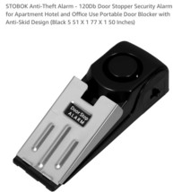 120DB Wireless Door Stop Alarm Door Stopper Portable Home Travel Securit... - $14.73