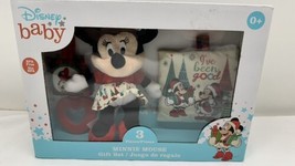 Disney Baby 3 piece Minnie Mouse Christmas Gift Set Plush Rattle New - £11.83 GBP