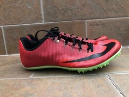 Authenticity Guarantee 
New Mens Nike Zoom 400 Red Black Volt Track Cleats Sp... - £73.95 GBP