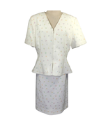 Cream Sequin Skirt and Blouse Suite Set Size 14 - £58.18 GBP