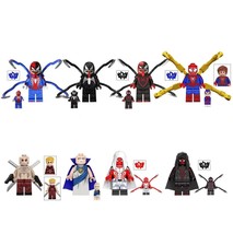 Pider man 2 suits shadow spider arachknight wade wilson minifigures set lego compatible thumb200