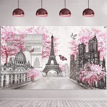 Paris Tapestry Backdrop Paris Wall Art Eiffel Tower Photo Banner Backgro... - $21.99