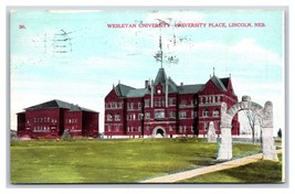 Wesleyan University Place Buildings Lincoln Nebraska NE 1909 DB Postcard V16 - £2.84 GBP