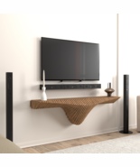 Batamex Parametric 50&quot; Floating Shelf Modern Geometric 3D Wavy Wooden Wa... - $6,486.50 MXN