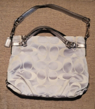 Coach Brooke Signature Shoulder Bag Sateen Silver Gray Double Strap (F17183) - $37.39