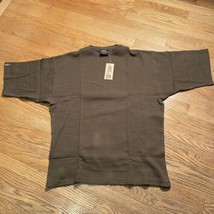 NWT Army Green Waffle Mesh Knit Sz M Medium Short sleeved Thermal T Shirt ESMX - £9.86 GBP