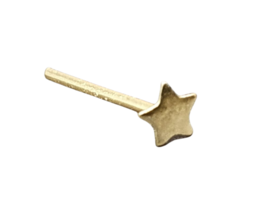 Gold Nose Stud Star 9ct 2.5mm Stud 22g (0.6mm) 9k Gold 10mm Straight L Bendable - £15.40 GBP