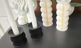 Pleated Candlestick Holder: Modern Home Decor - $7.00