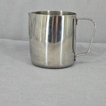 Vintage Stainless Steel Creamer Pitcher 3.5&quot; Tall Silver Polished Metal - $11.64