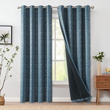 100% Blackout Boho Curtains 84 Inch Long Thermal Insulated Window Drape ... - $29.69