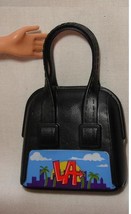 Barbie doll accessory purse bag pocketbook LA decor city skyline vintage handbag - $6.99