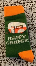 Two Left Feet Ladies Happy Camper  Crew Socks One Size Orange Green Brand New - £10.00 GBP