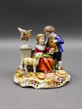 Von Schierholz Germany Antique Boy &amp; Girl With Lamb Porcelain Figurine 275 - £1,573.25 GBP