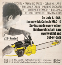 1966 McCulloch MAC-10 Chain Saw Advertisement Vintage Tools Woodworking ... - $19.99