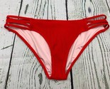 Womens Strappy Side Cheeky Bikini Bottom Size S 4-6 Red - $19.00