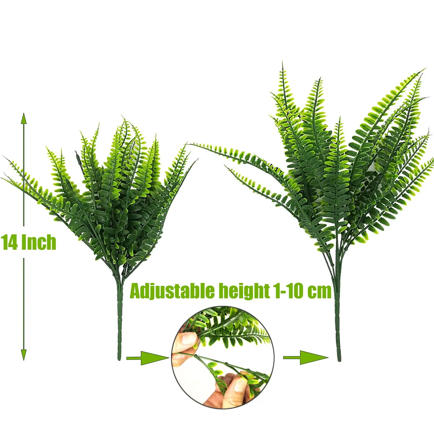 House Home Artificial Plants A Boston Fern Greenery Outdoor UV Resistant No Fade - £19.98 GBP