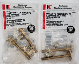 Keeney Toilet-to-Floor Bolts #13967 Snap Off 1/4&quot; X 2 1/4&quot; K23049 Lot of 2  - £6.38 GBP