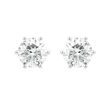 4 Carat Round Lab Grown Diamond Stud Earring 14K White Gold for Women VVS-VS-GH - £1,967.64 GBP