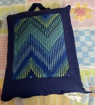 Mainstays Quilted Lawn Blanket With Carrying Case Blue Geometric Design ... - £6.95 GBP