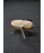 OLD Heddon Grey Flocked Mouse Crazy Crawler Fishing Lure Felt Material  - $10.39