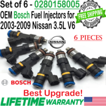 Genuine Bosch 6 Pieces Best Upgrade Fuel Injectors for 2003-2009 Nissan 3.5L V6 - £97.72 GBP