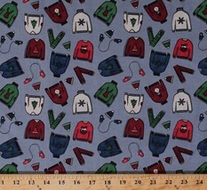 Cotton Christmas Sweaters Hats Scarves Mittens Gray Fabric Print by Yard D585.23 - £8.75 GBP