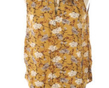 Old Navy Sz Small  Tie Front Blouse Rayon Gold Floral Sleeveless Elegant - £20.75 GBP