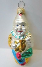 Vtg Blown Glass Jester Clown Christmas Tree Ornament Colorful West Germany - £19.97 GBP