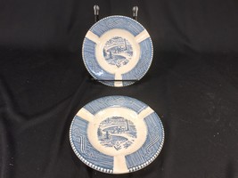 (2) Currier &amp; Ives Central Park Ash Trays - Royal Made in USA 5.25&quot; - £11.78 GBP