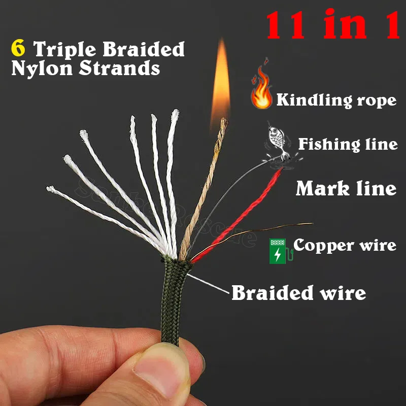 Ndling 550 33 100ft 10 core paracord 4mm outdoor camping survival tool fit pe fire rope thumb200