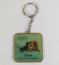 2012 Kansas HSUS Member Humane Society 1.78&quot; Square Keychain Puppy &amp; Kitty - $4.84