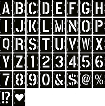 1 Inch Letter Stencils Symbol Numbers Craft Stencils, 42 Pcs Reusable Alphabet T - £9.99 GBP