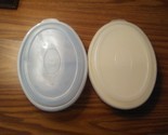 RUBBERMAID MICROWAVE SERVIN SAVER DIVIDED OVAL DISHES WITH LIDS - $23.74