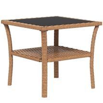 Outsunny Rattan Patio Side Table w/Storage - $88.99