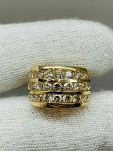 14k Gelb Vergoldet 2CT Rund Künstlicher Diamant Ehering Verlobungsring Band - £71.46 GBP