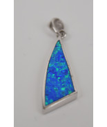 Sterling Silver Modern Blue Fire Opal Pendant - $55.51 CAD