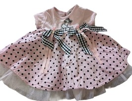 Rare,Too ! Full Skirt Pink Black Polka Dot Poodle Dress 6 Mo 1950s Inspired - $177.07 MXN