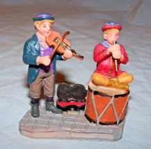 Loose Lemax-2 Musicians-One w/Violin, Another Sitting on Drum-Lot 2 - £7.46 GBP
